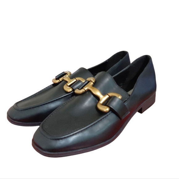 MIA Black Horse Bit Loafer Wonen's Black Square Toe Flat Size 9.58 - Picture 9 of 10